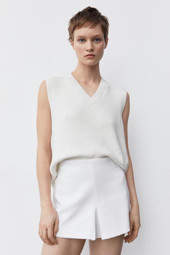white skort zara