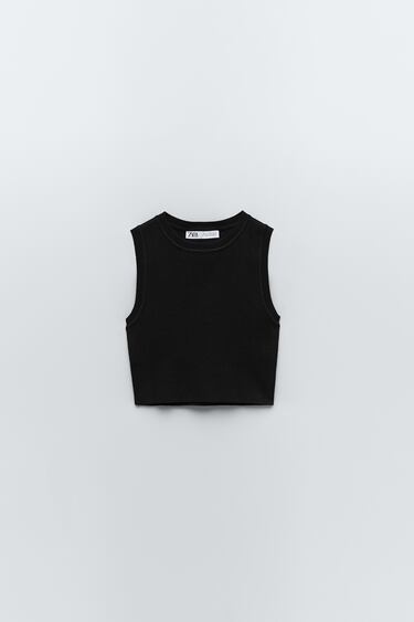 Image 0 of KNIT CROP TOP from Zara