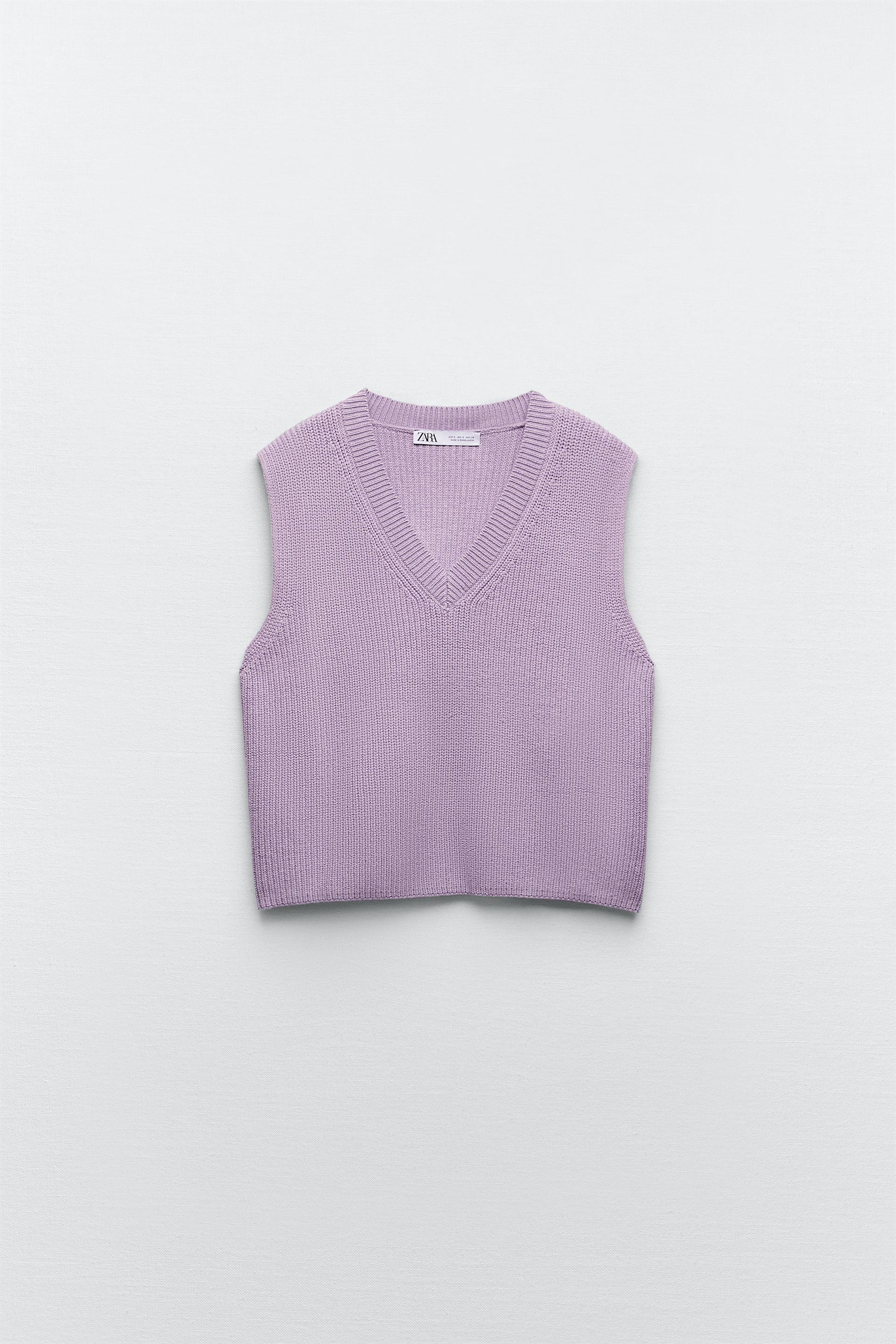 CHALECO PUNTO RIB - Verde agua | ZARA Chile