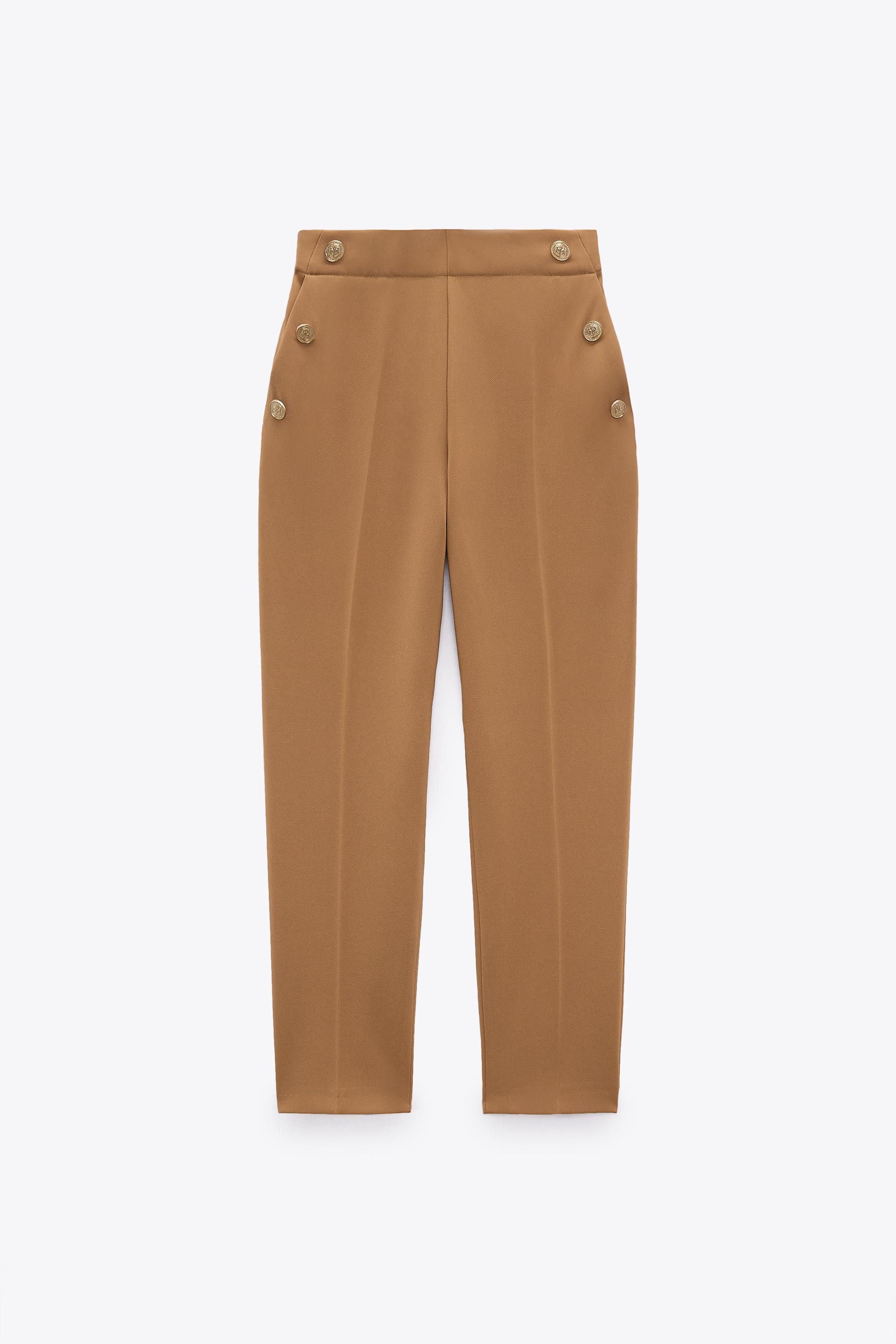 STRAIGHT TROUSERS WITH METAL BUTTONS 