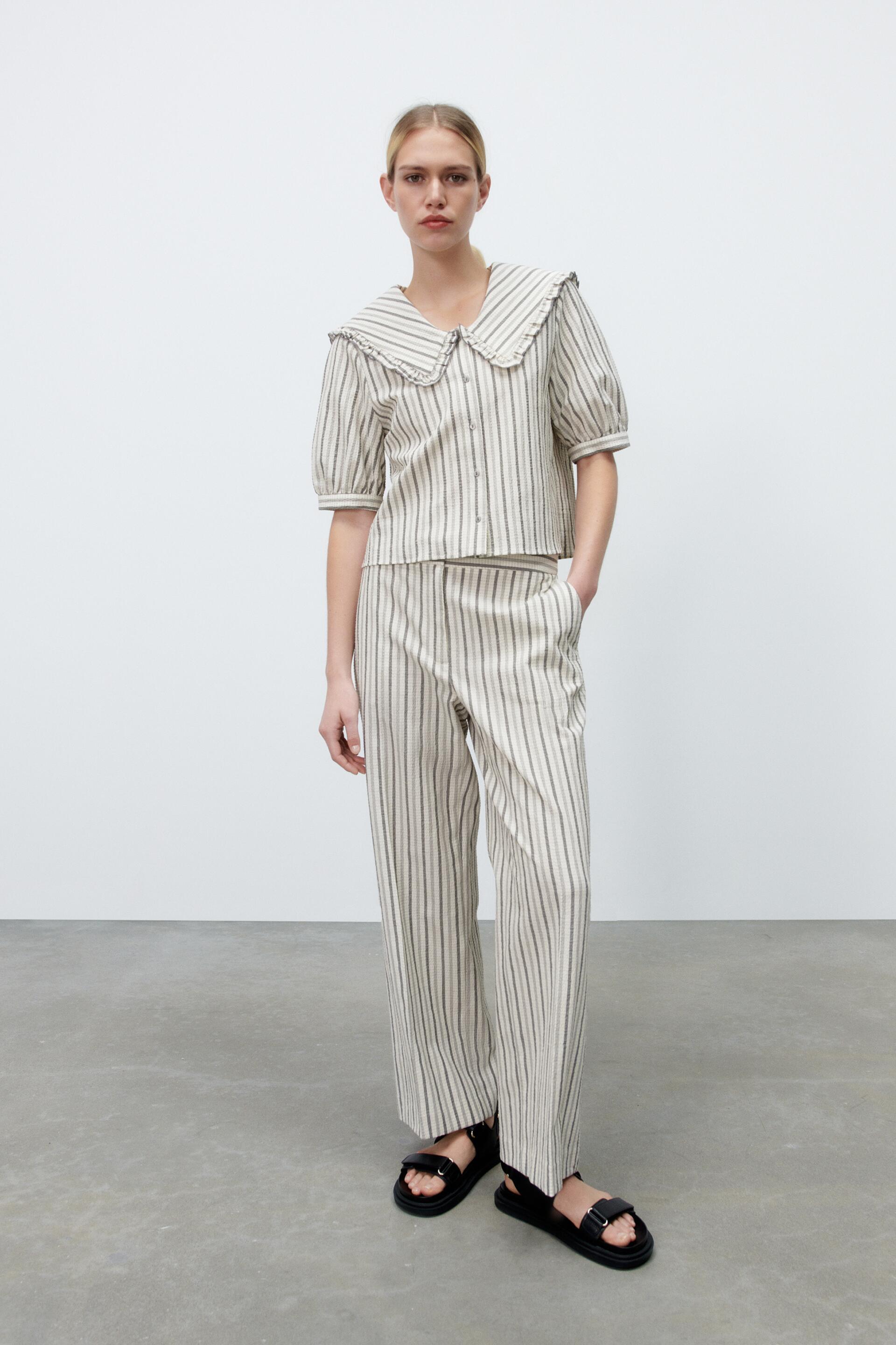 STRIPED TROUSERS - Black / White | ZARA 