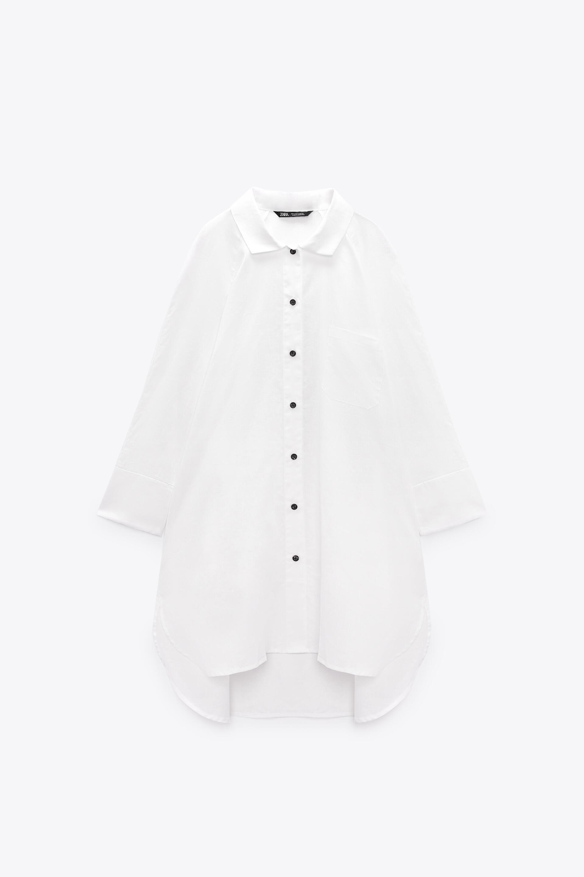 zara white collar top