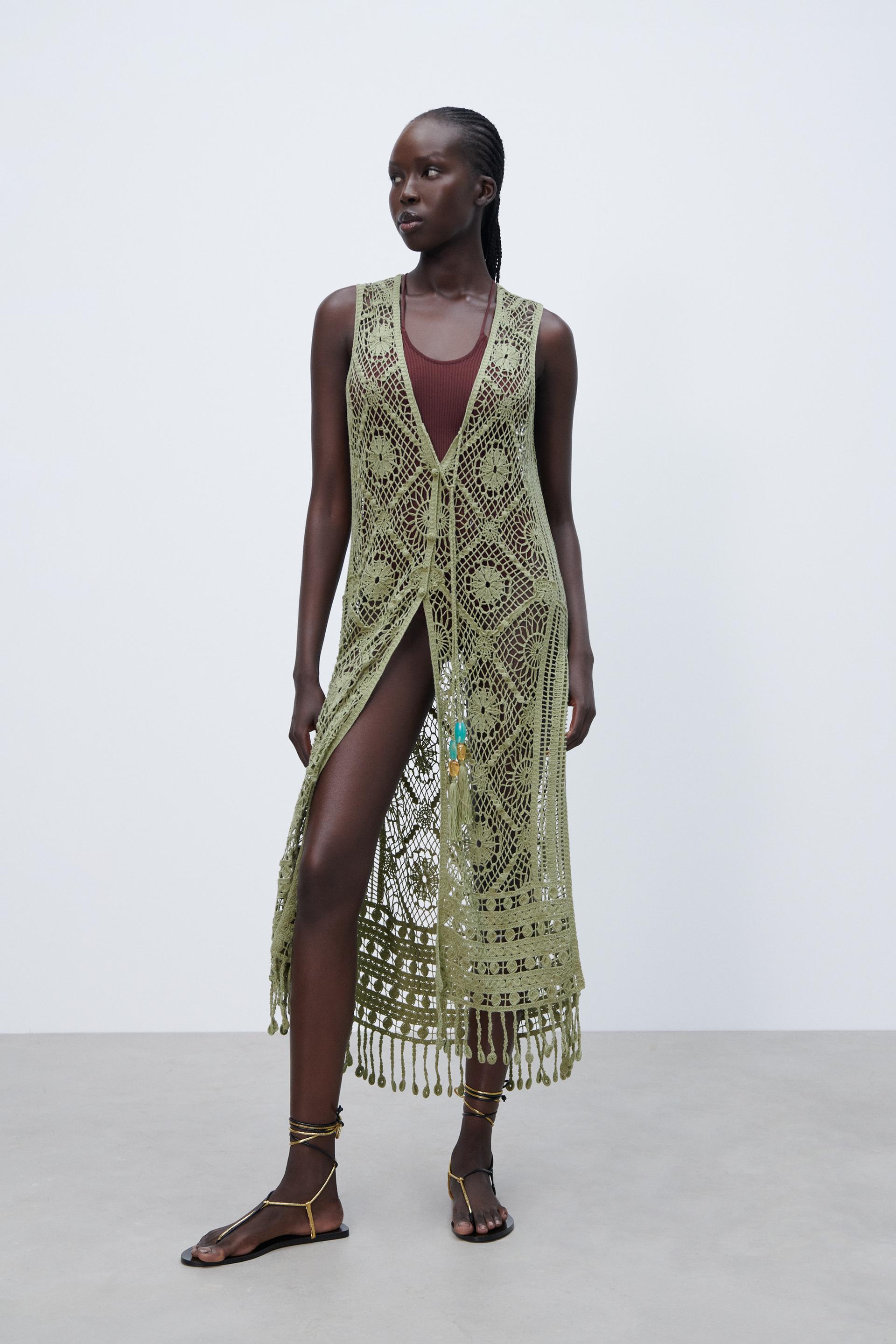 crochet waistcoat zara