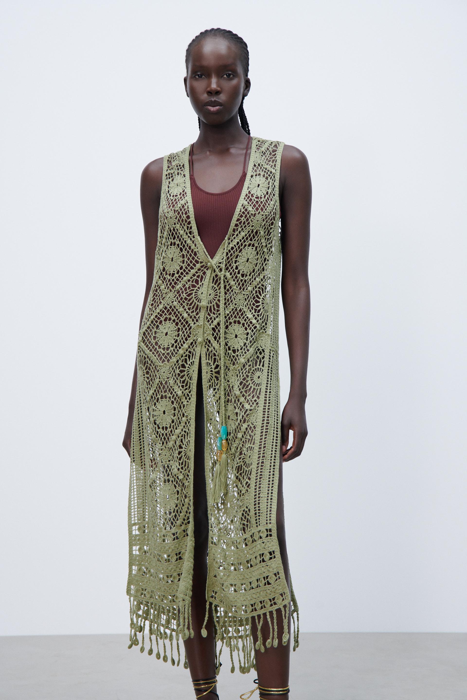 crochet waistcoat zara