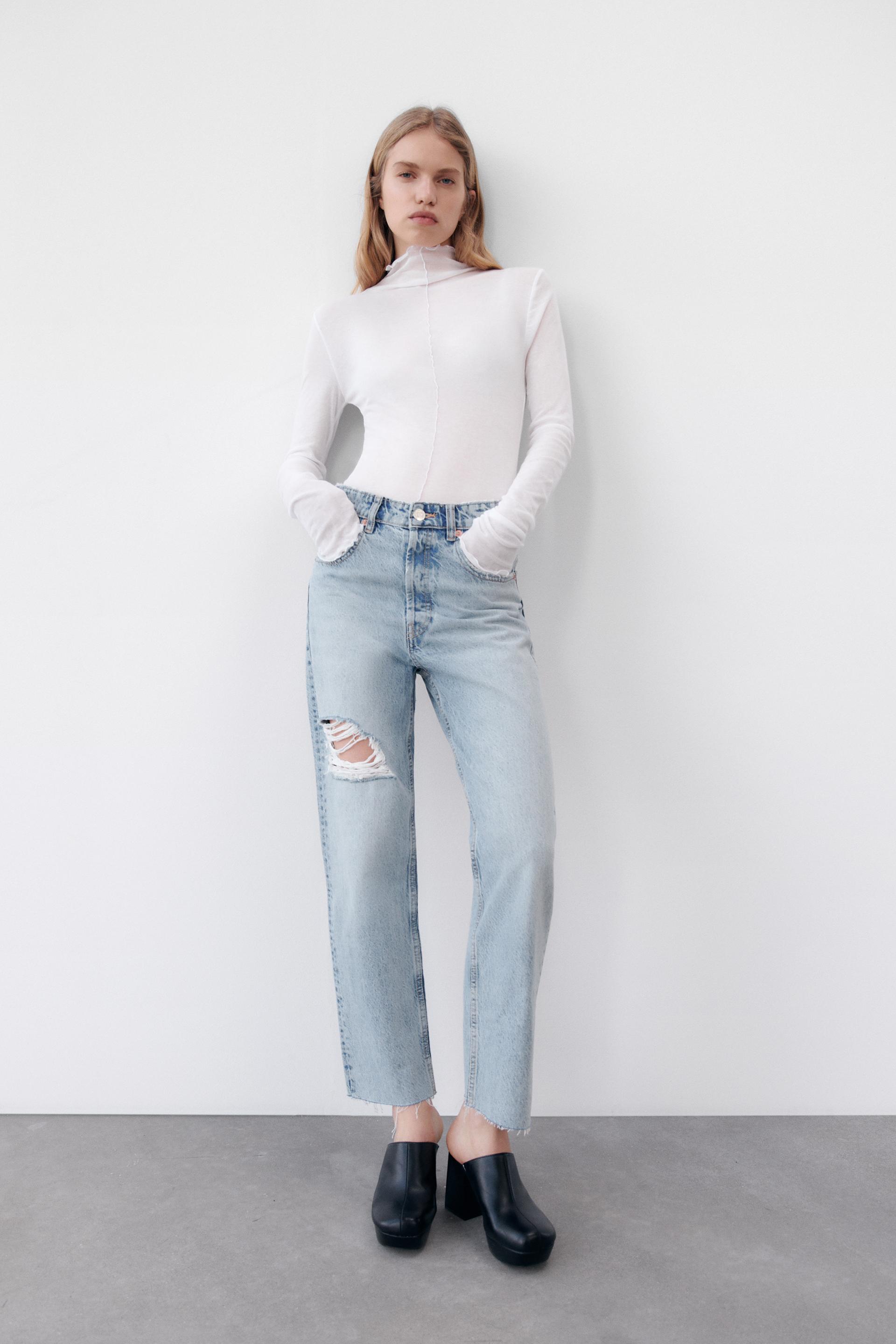 JEANS STRAIGHT HI RISE - Navy blue 