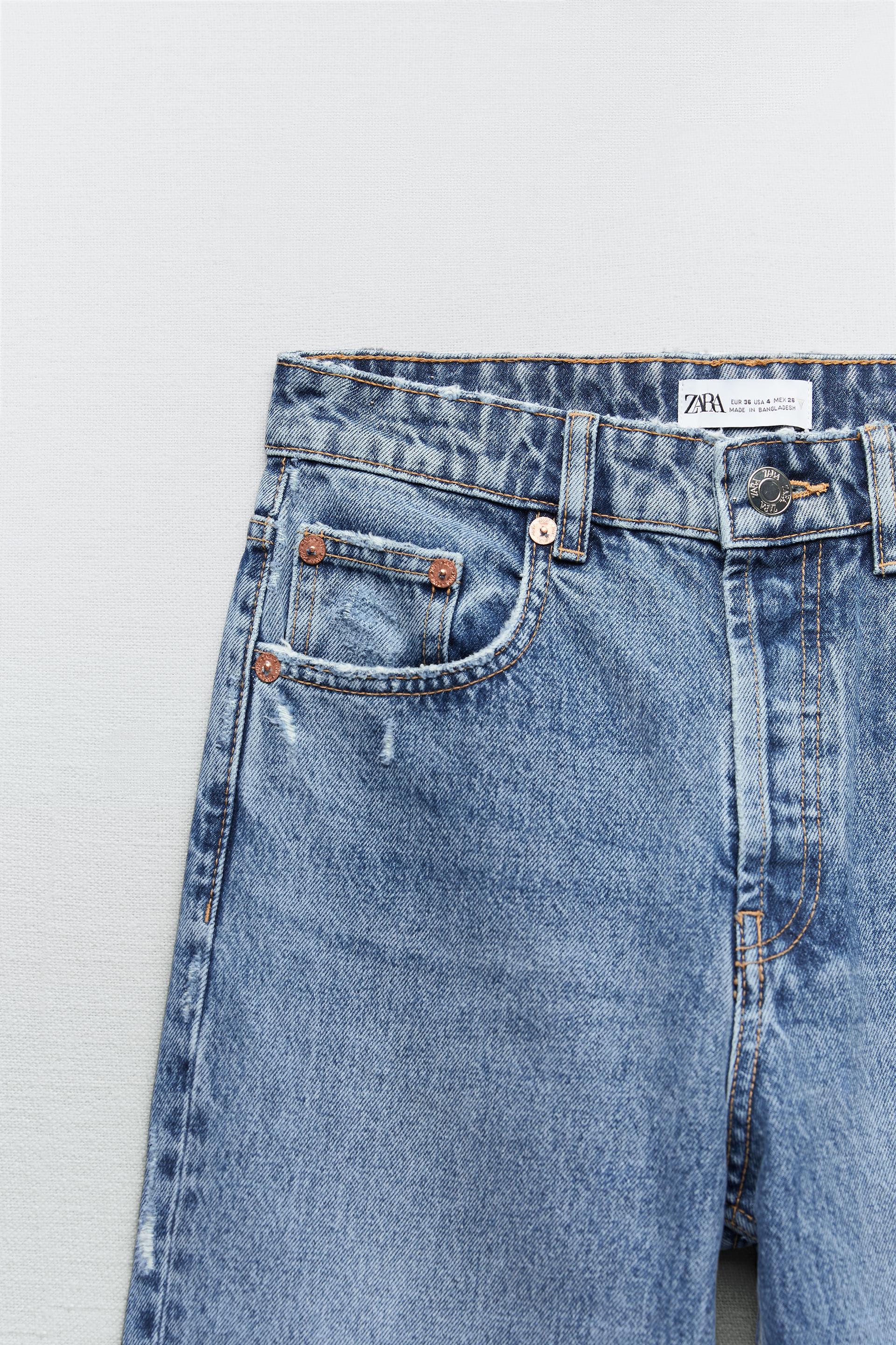 ZARA RIPPED FULL LENGTH RELAXED FIT JEANS | Voilà