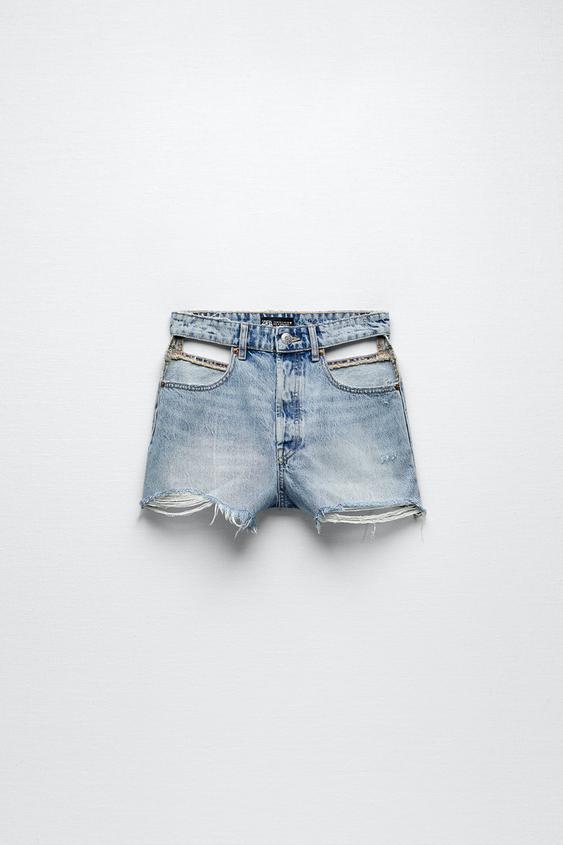 SHORTS CUT OUT - Azul | ZARA Chile
