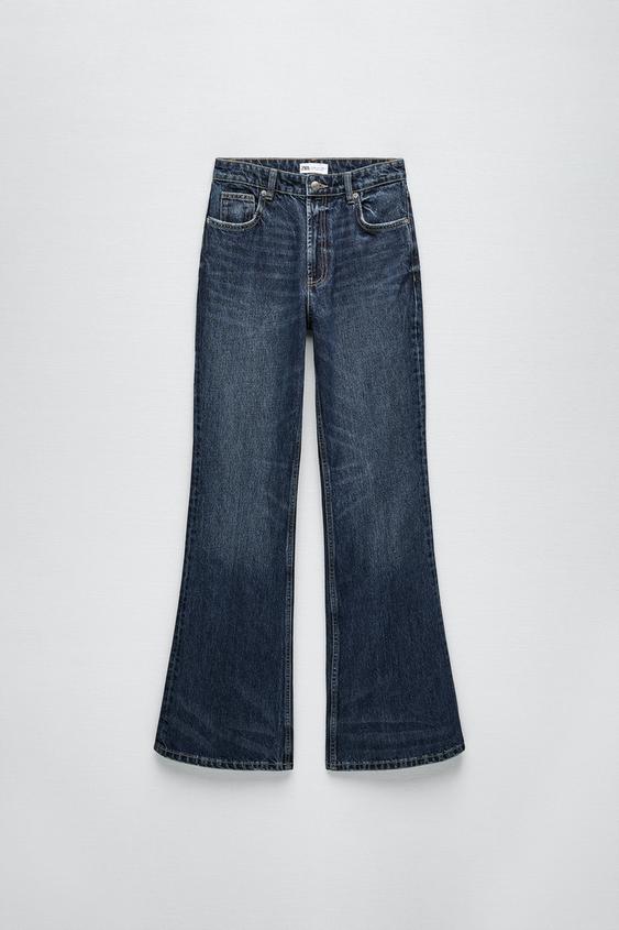 FLARED FULL LENGTH JEANS - Navy blue 