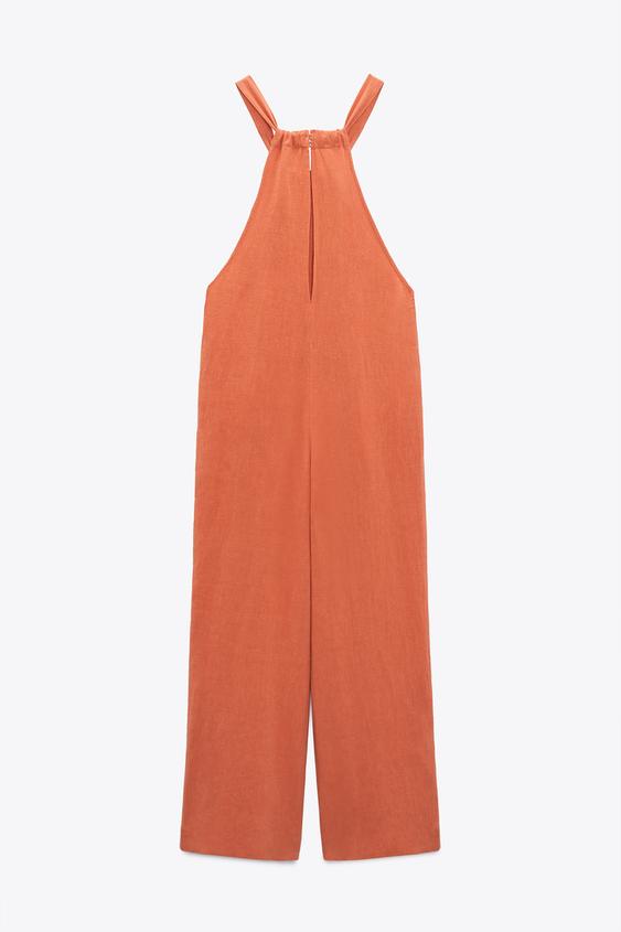 MONO LARGO CON LINO - Naranja | ZARA Chile