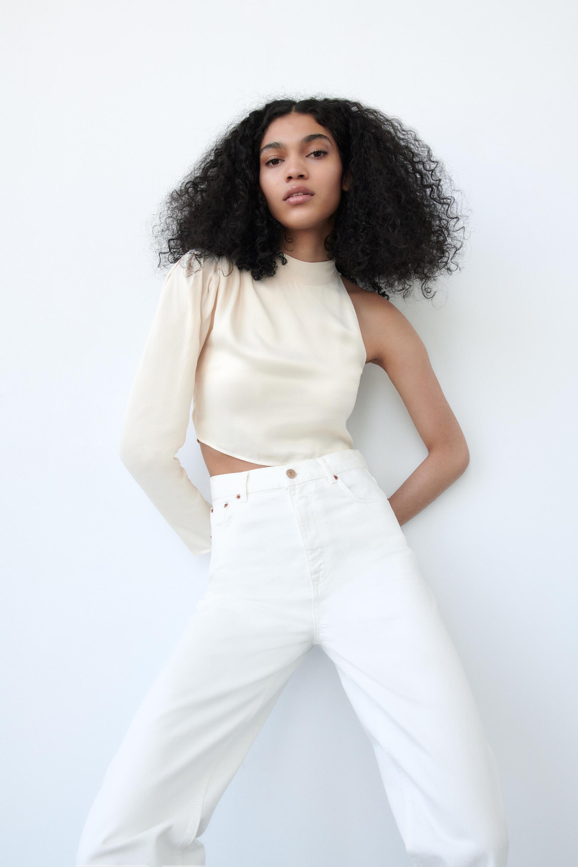 ASYMMETRIC SATIN SHIRT - Cava | ZARA 