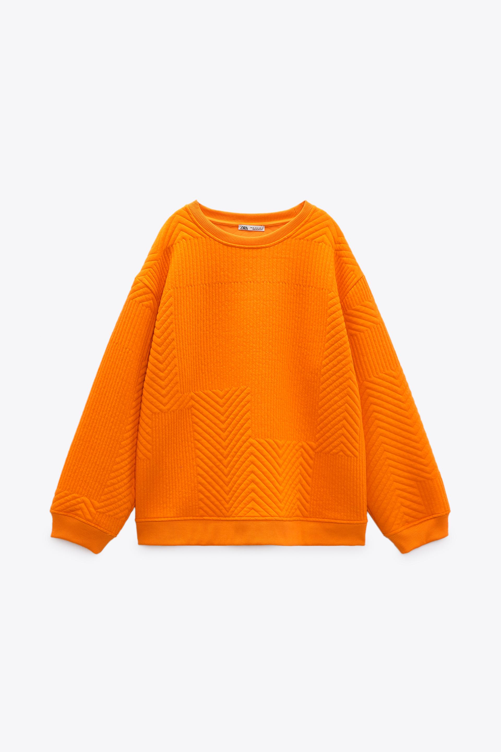 OVERSIZE QUILTED SWEATSHIRT - Orange | ZARA South Africa