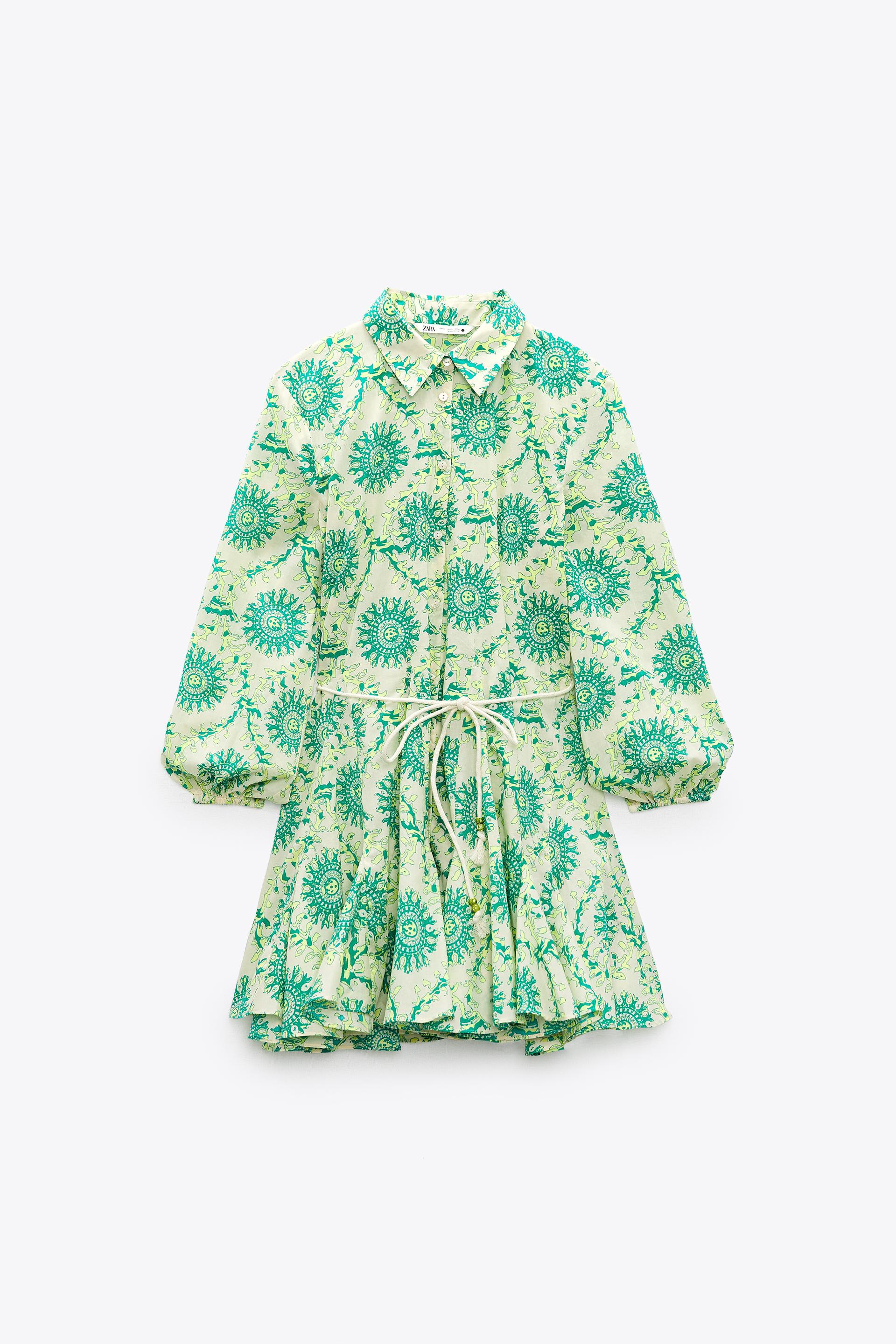 PRINTED MINI DRESS - Lime | ZARA Australia