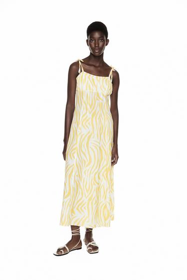 zara yellow floral dress