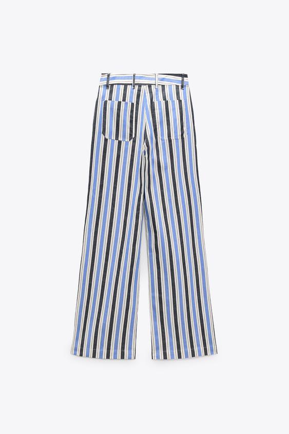 PANTALÓN RAYAS - Azul / Blanco | ZARA Chile