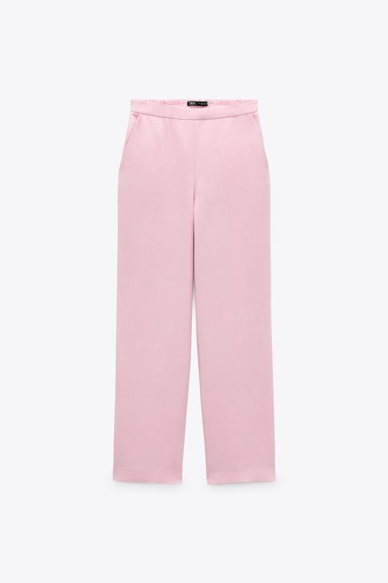 PANTALÓN WIDE LEG - Rosa | ZARA Chile