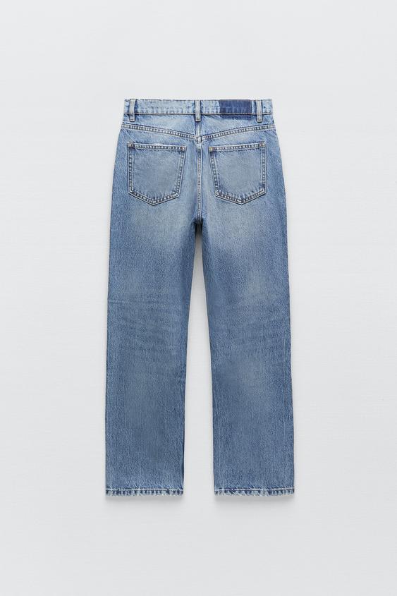 HIGH-RISE STRAIGHT FIT JEANS - Blue 