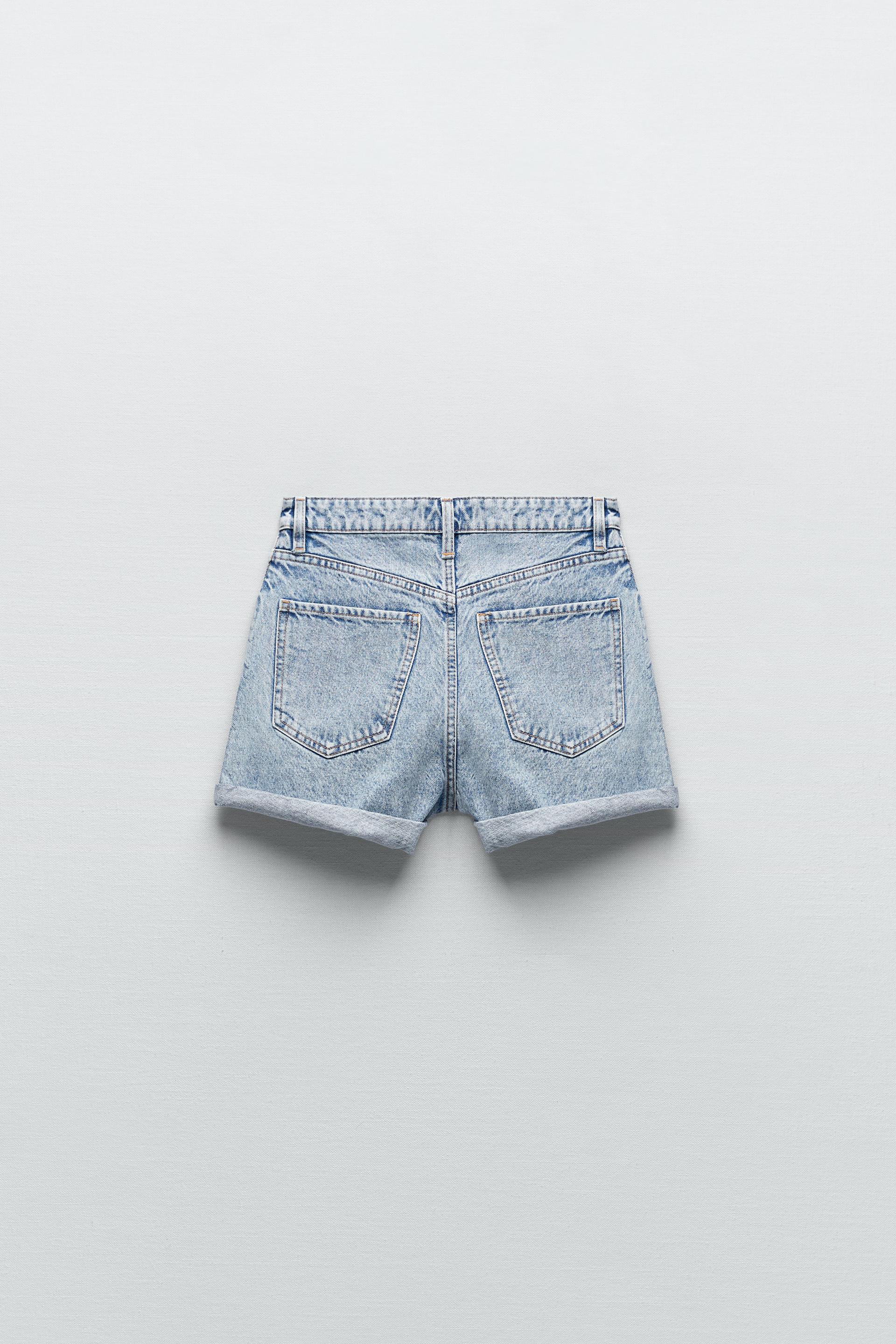 MOM FIT DENIM SHORTS - Light blue 