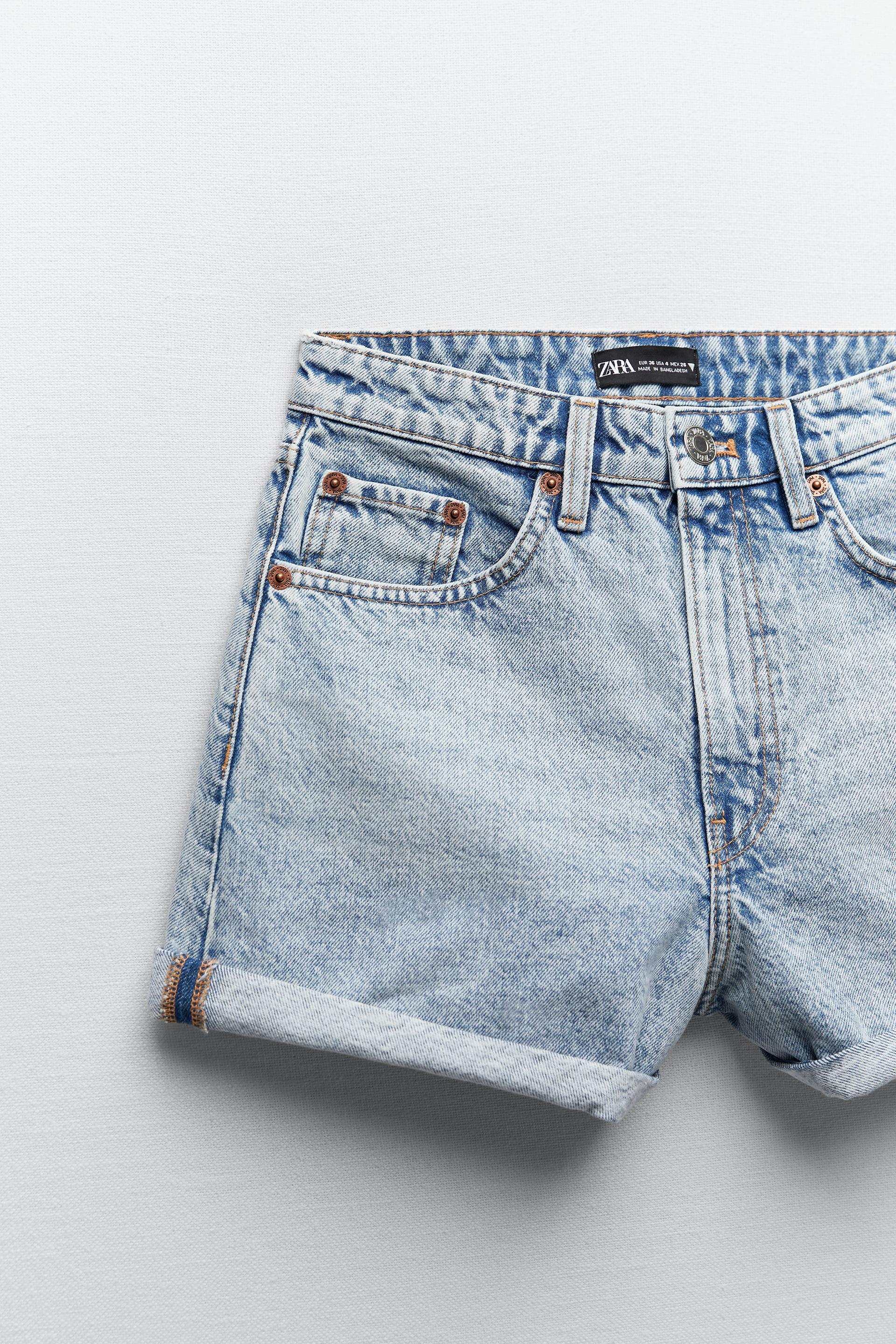 MOM FIT DENIM SHORTS - Light blue 