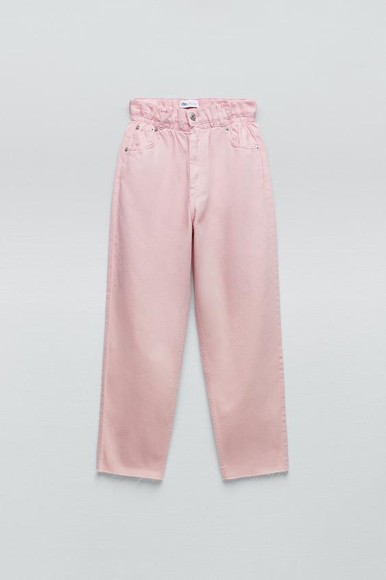 JEANS CINTURA ELÁSTICA - Rosa | ZARA Chile