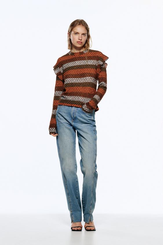 Z1975 STRAIGHT JEANS WITH VENTS - Mid-blue | ZARA Australia