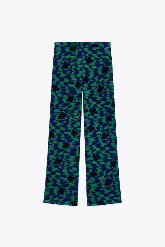 JACQUARD TROUSERS - Blue green | ZARA Australia