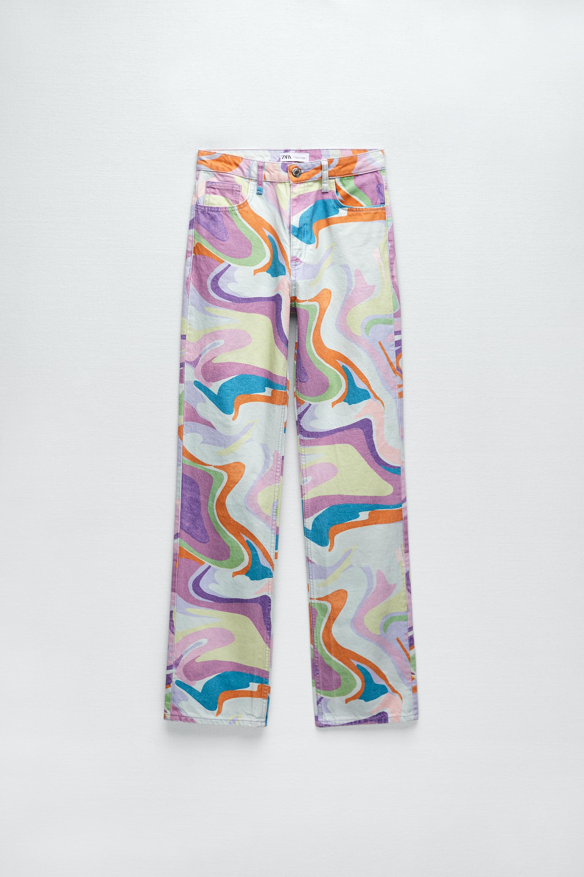 STRAIGHT FIT PRINTED JEANS 