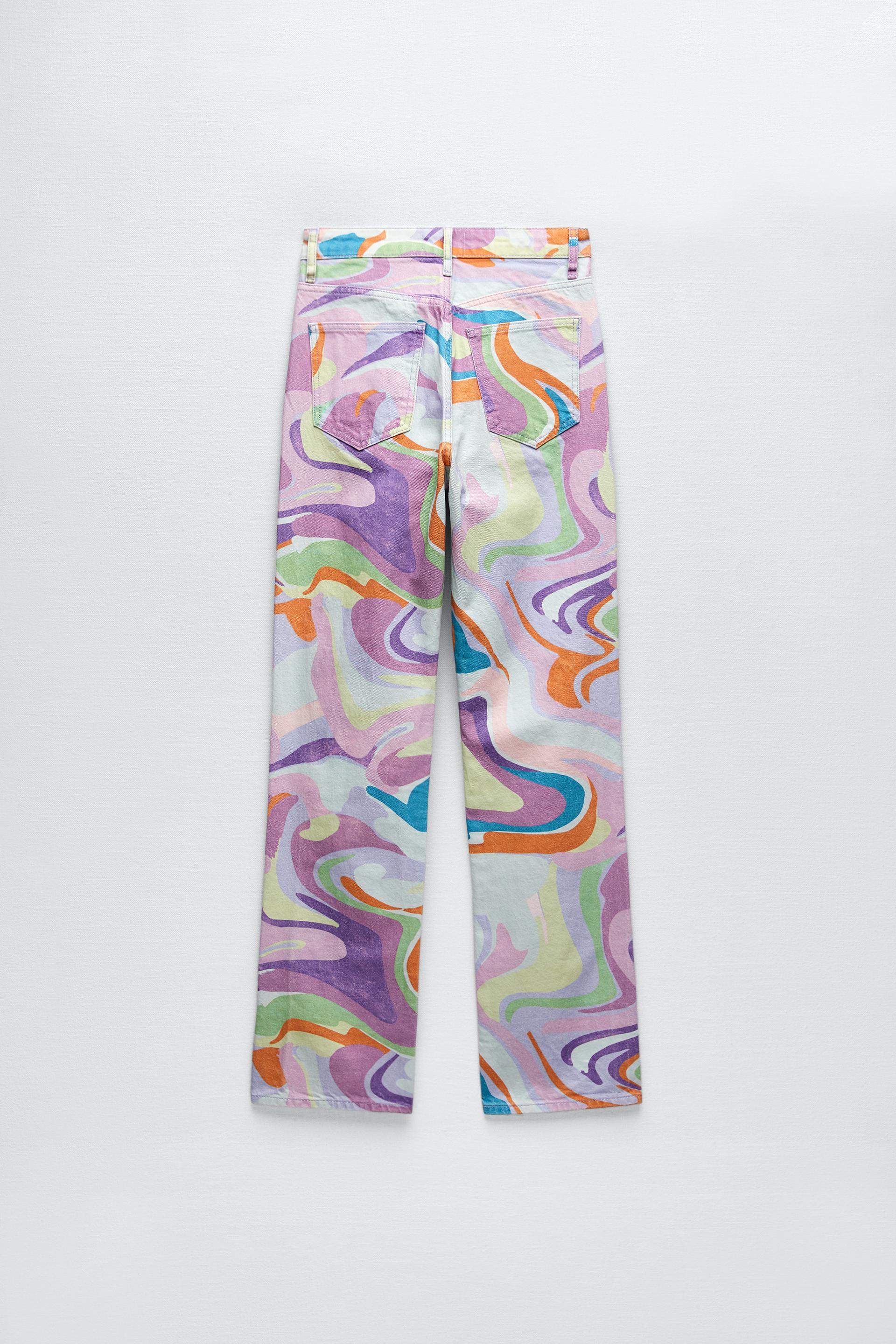 STRAIGHT FIT PRINTED JEANS 