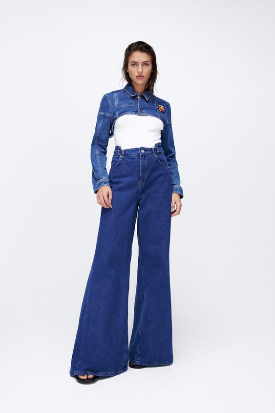 ZW JEANS FLARE WIDE LEG PURPLE MAGAZINE - Azul | ZARA Chile