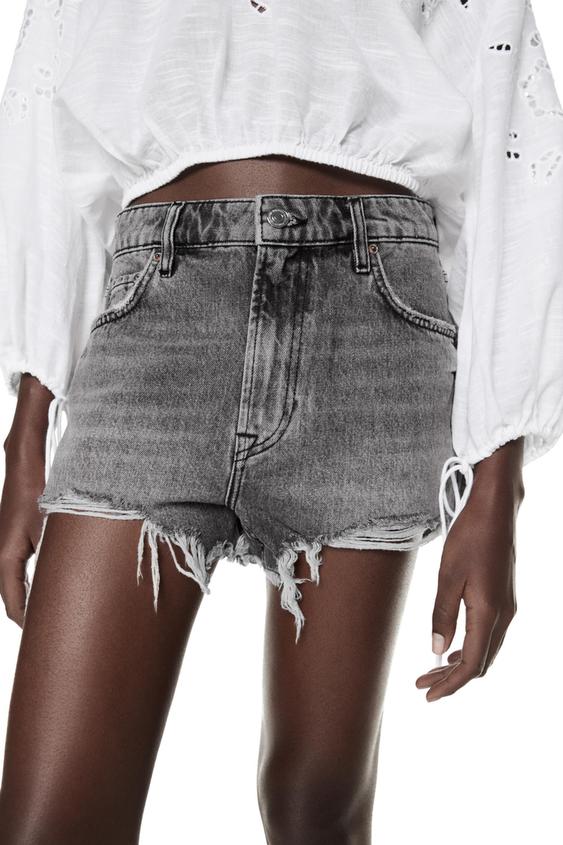 ZW THE HIGH WAIST SHORTS - Grey marl 