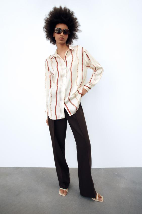 SATIN SHIRT - Ecru | ZARA Australia