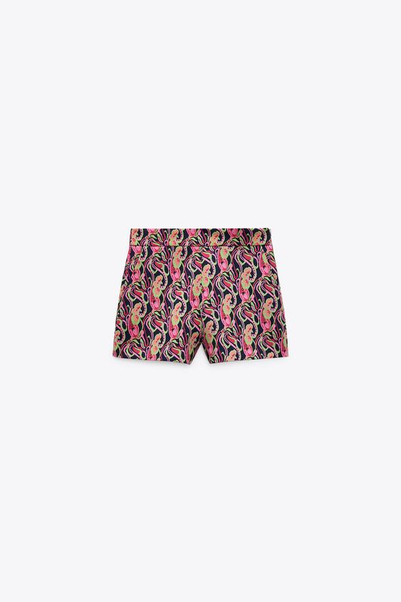 PRINTED BERMUDA SHORTS - Pink | ZARA 