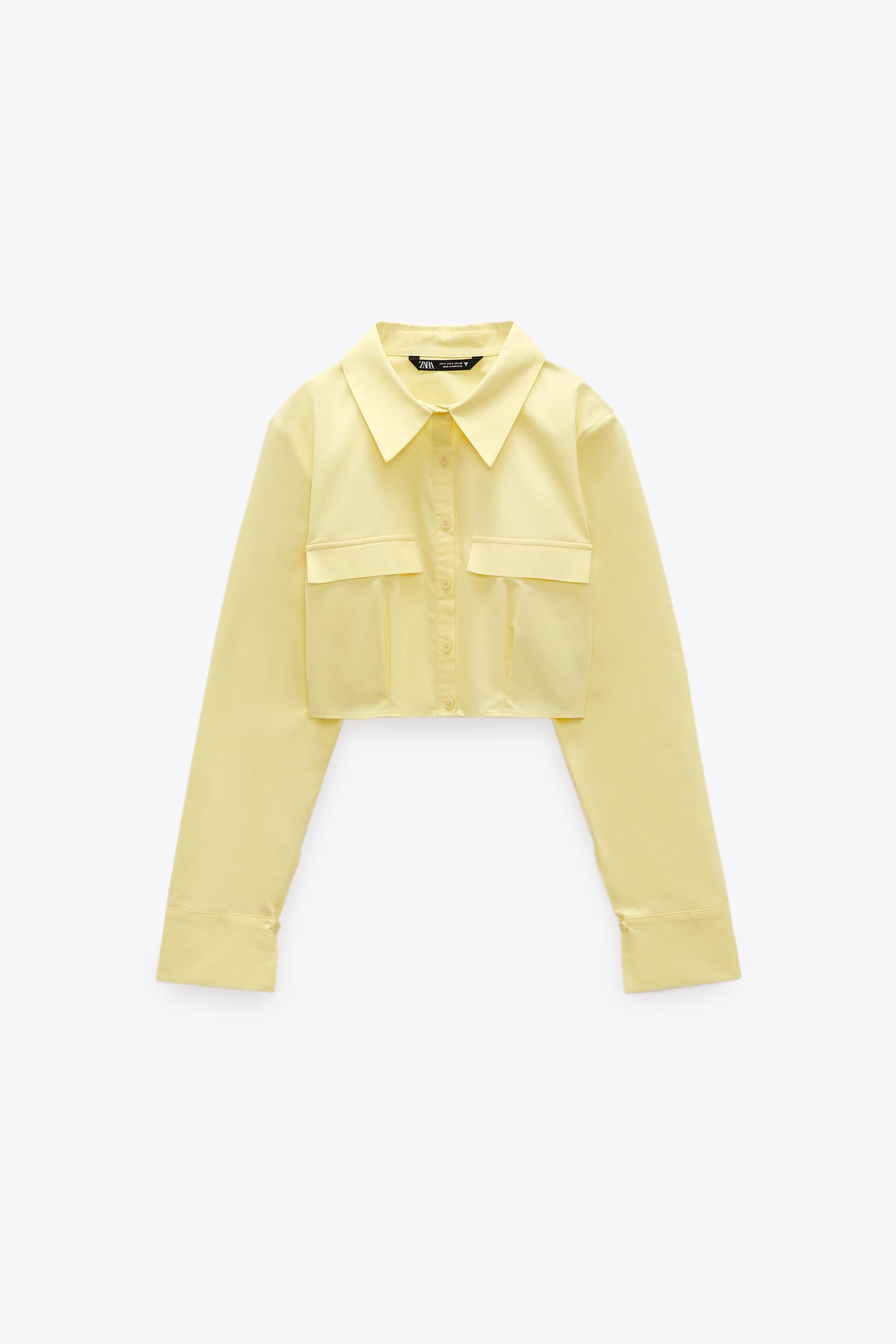 CROPPED SHIRT WITH POCKETS - Black 