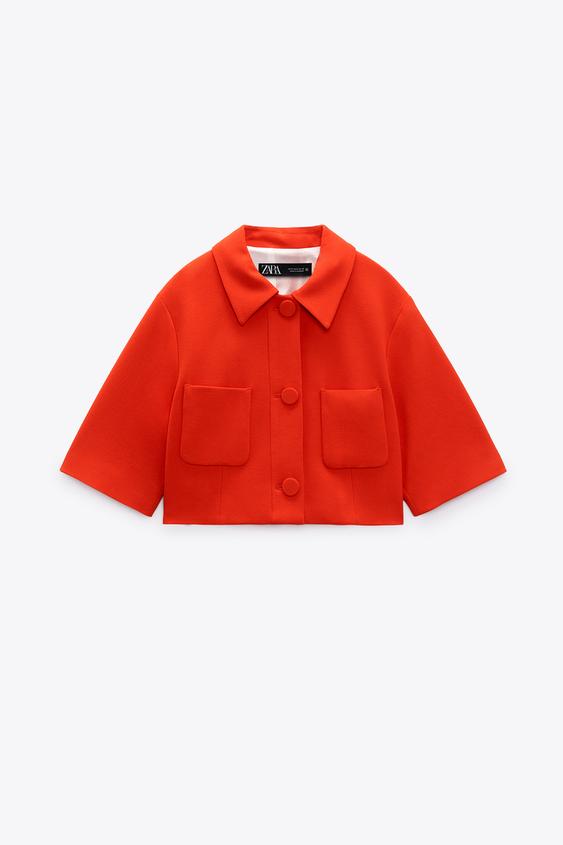 CROPPED BLAZER - Red / Coral | ZARA 