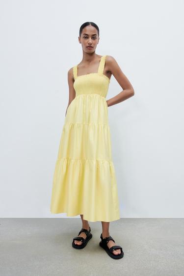 zara yellow floral dress