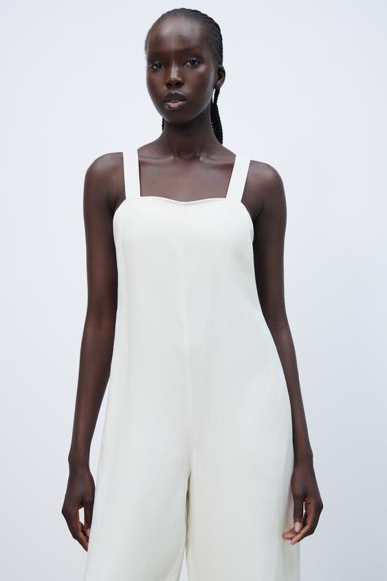 LONG JUMPSUIT - Oyster White | ZARA 