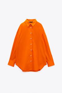 OVERSIZED SHIRT WITH POCKET - Orange 