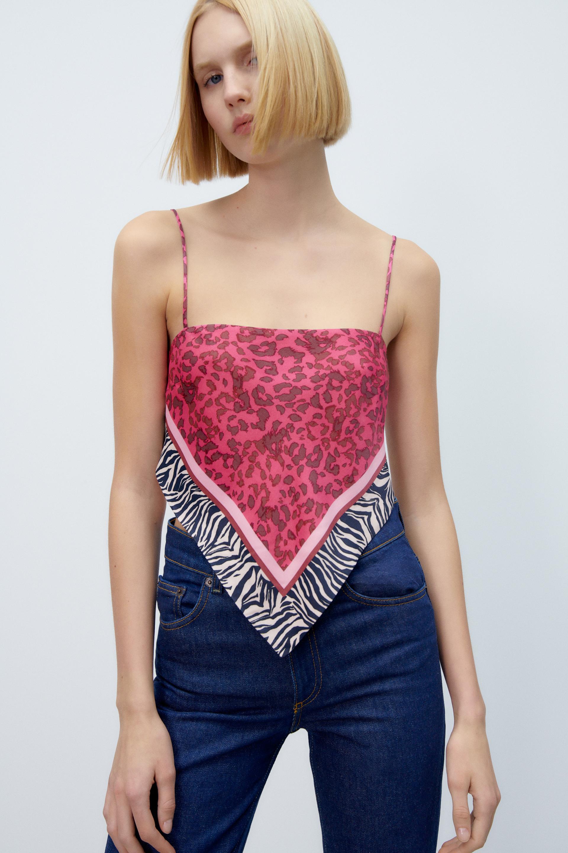 SCARF CROP TOP - Pink | ZARA Australia