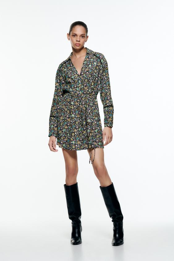 FLORAL SHIRT DRESS - Multicoloured 