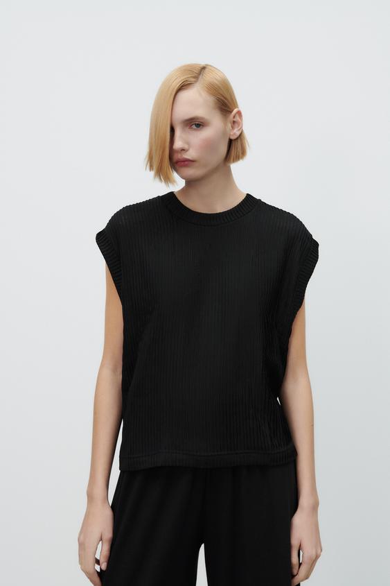 SHIRRED WAIST TROUSERS - Black | ZARA 