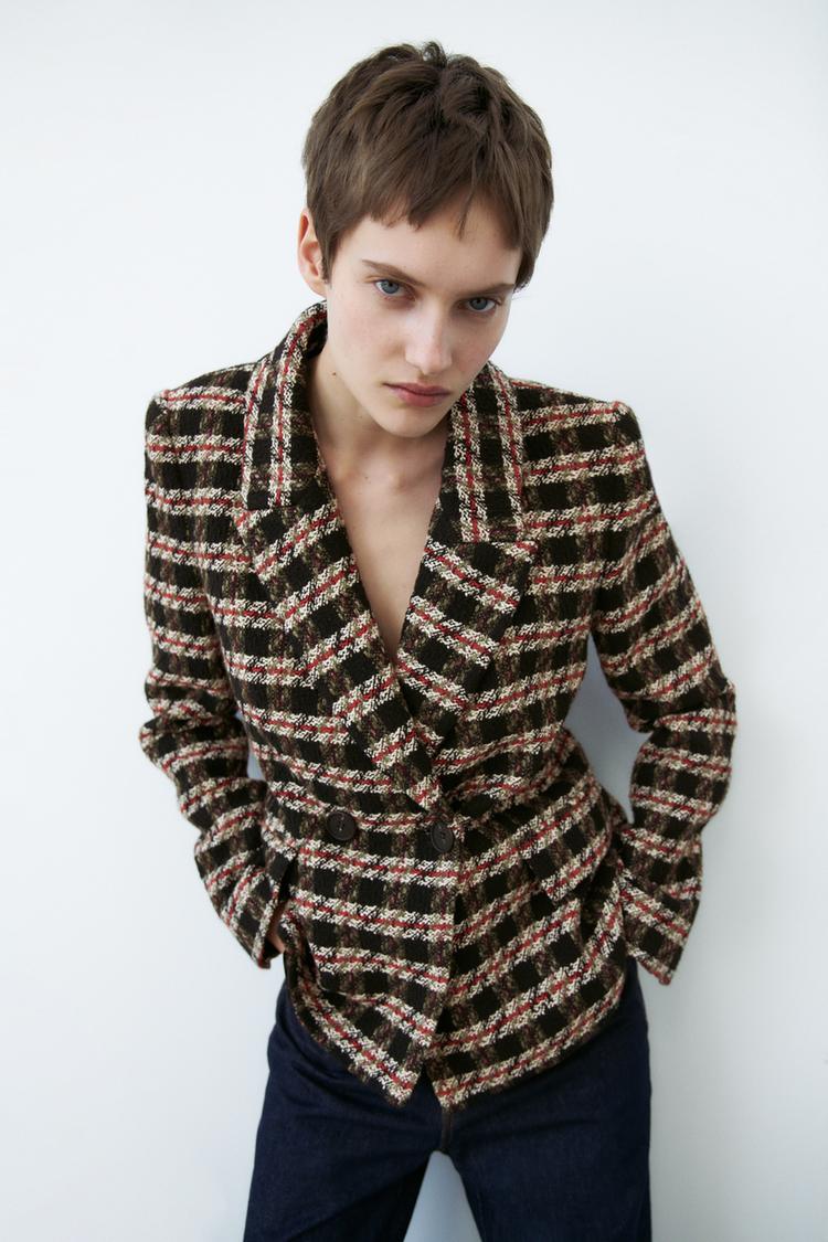 BLAZER CRUZADA CUADROS - Multicolor | ZARA Perú / Peru