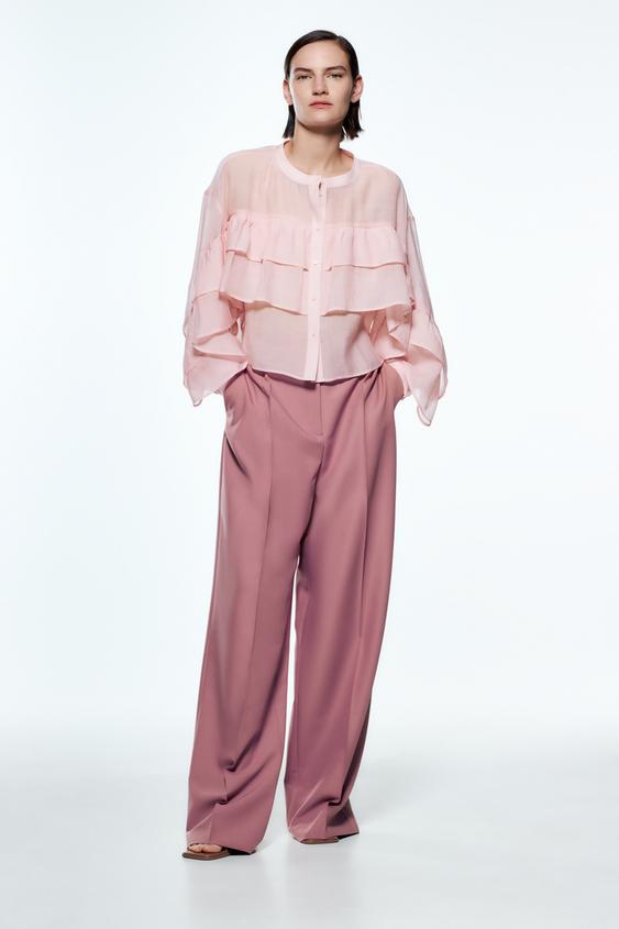 RELAXED TROUSERS - Dusty pink | ZARA 