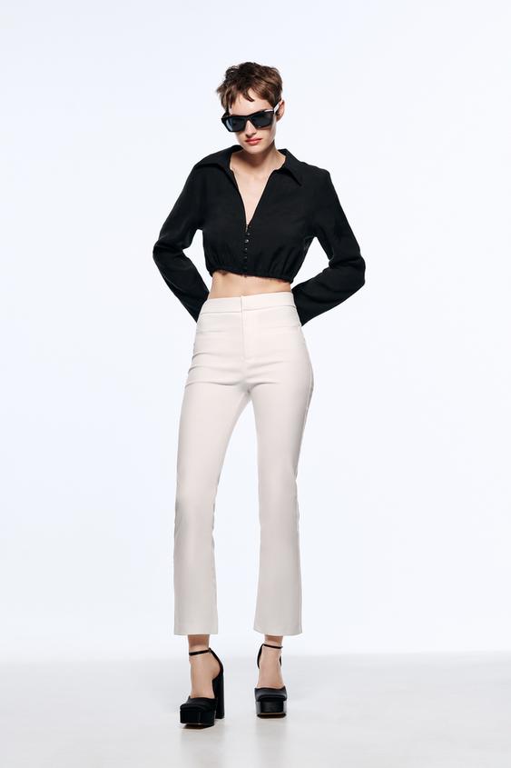 MINI FLARE TROUSERS - Oyster White | ZARA Australia