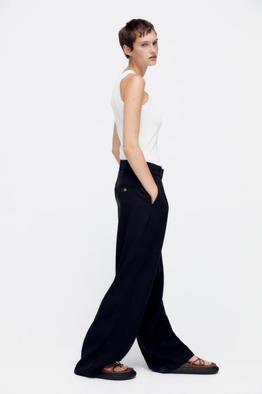 zara black trousers