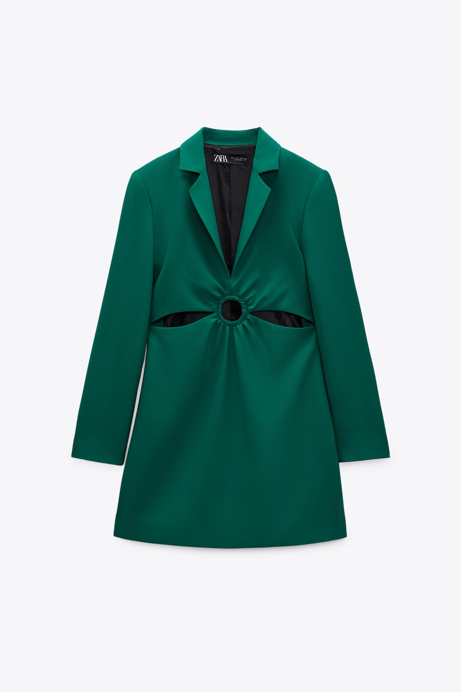 CUT-OUT BLAZER DRESS - Dark green 