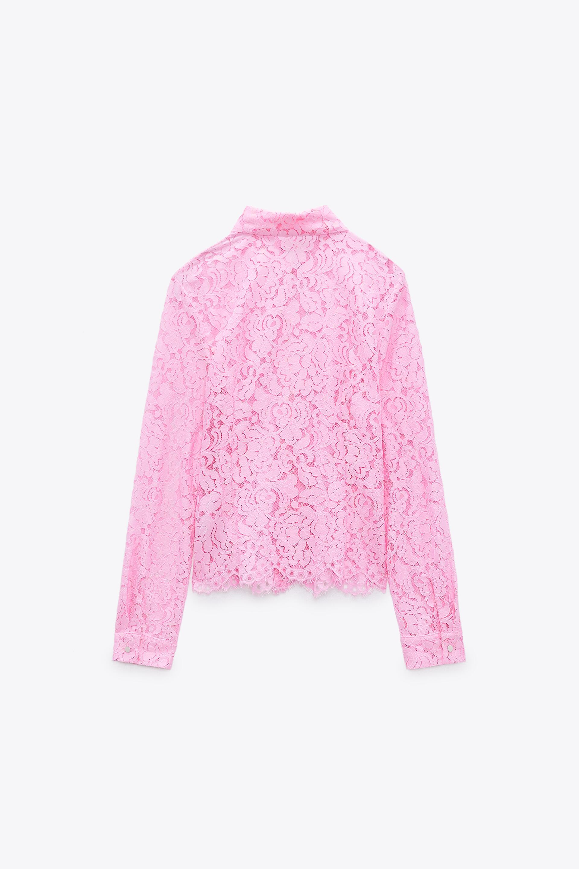 LACE SHIRT - Pink | ZARA Australia
