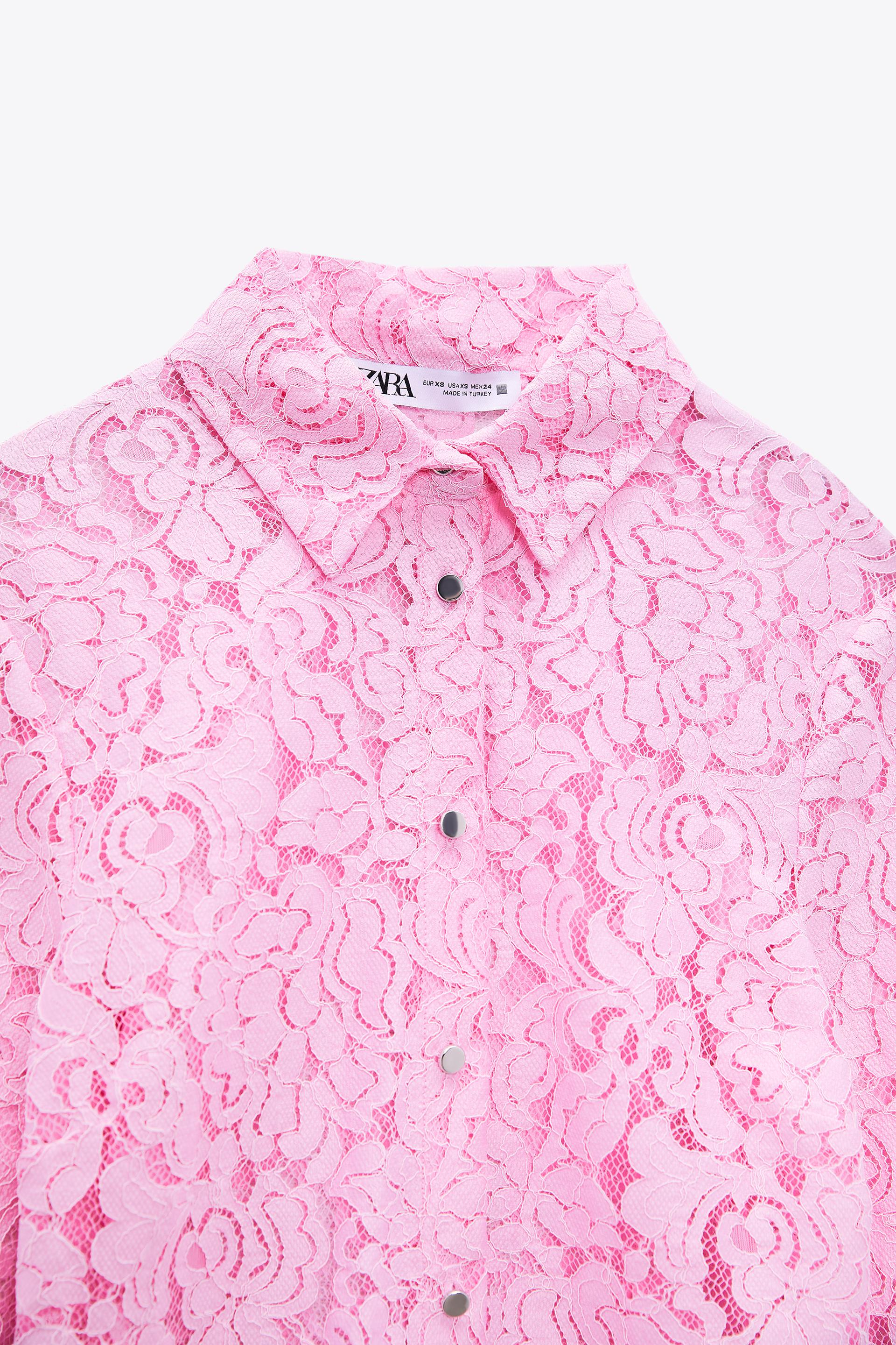 LACE SHIRT - Pink | ZARA Australia