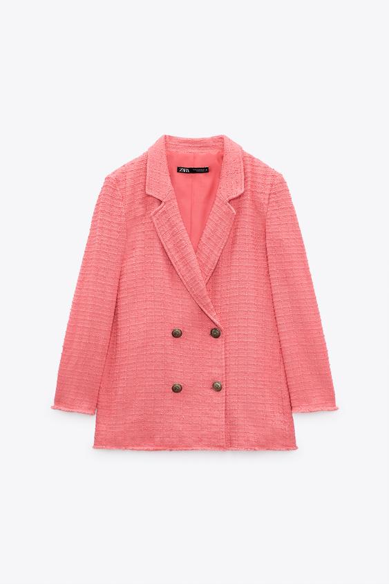 BLAZER ESTRUCTURA CRUZADA - Coral | ZARA Chile
