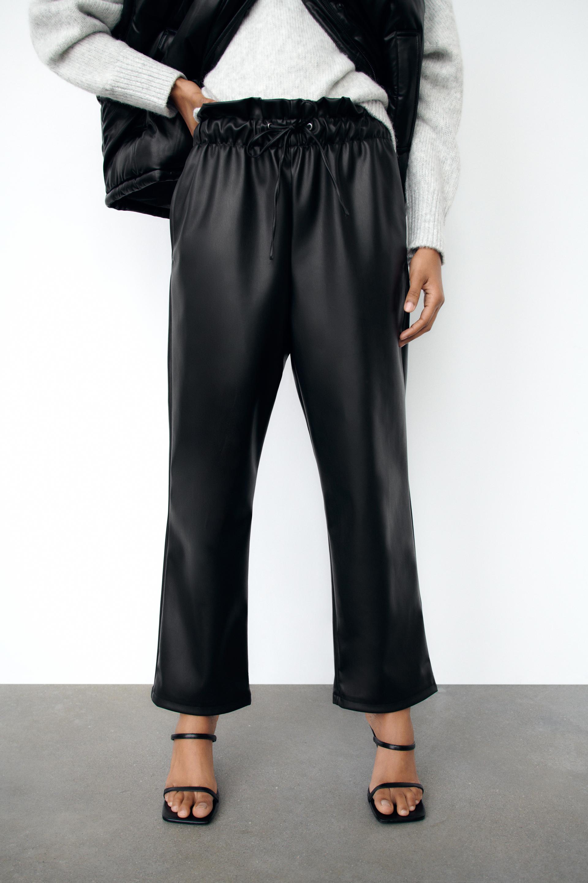 FAUX LEATHER TROUSERS - Black | ZARA 