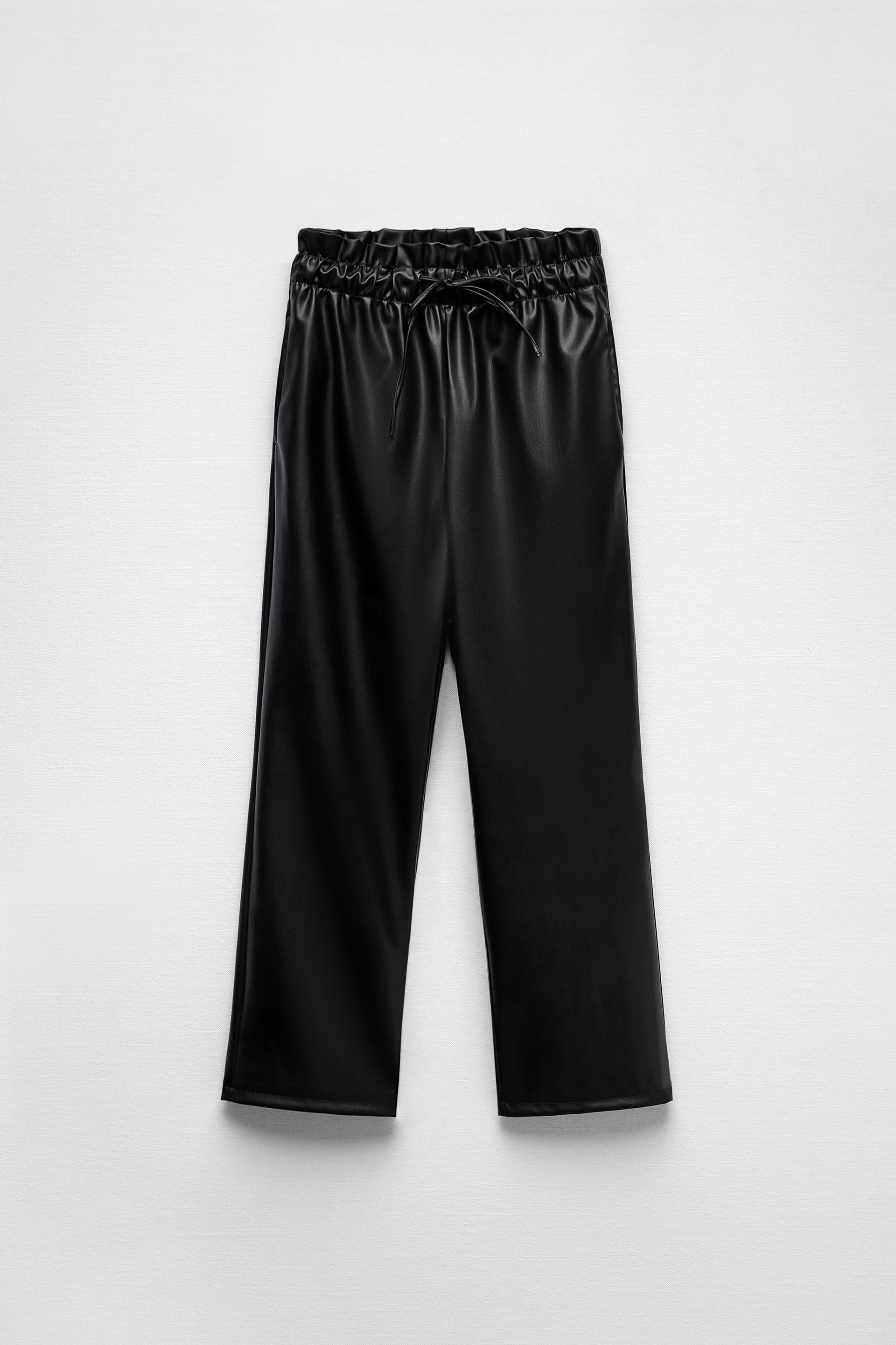 FAUX LEATHER TROUSERS - Black | ZARA 