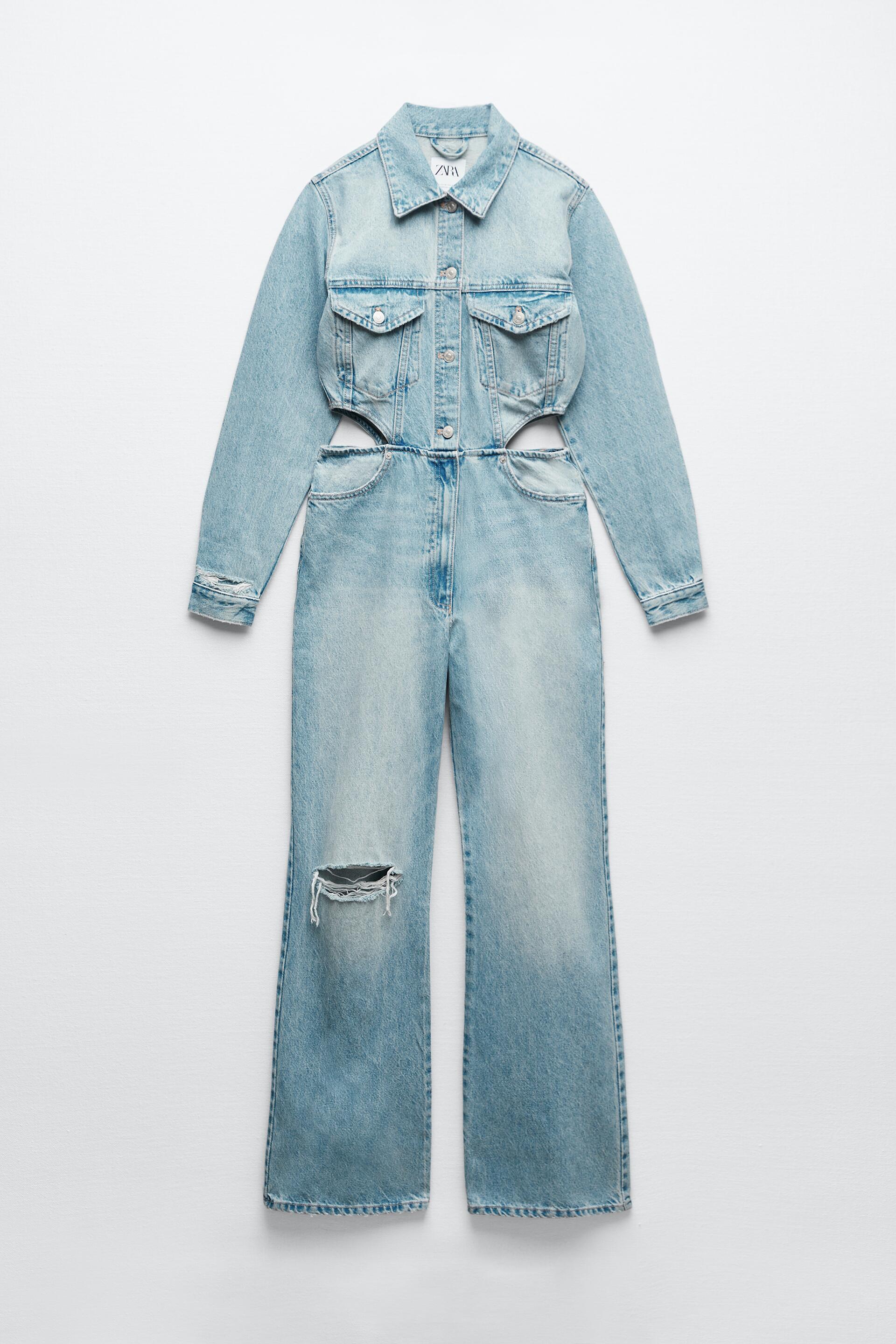 FULL LENGTH DENIM JUMPSUIT - Light blue | ZARA Australia